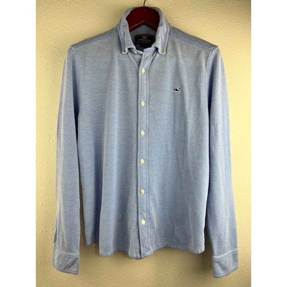 Vineyard Vines Mens Large Blue Long Sleeve Button Shirt 100% Pima Cotton